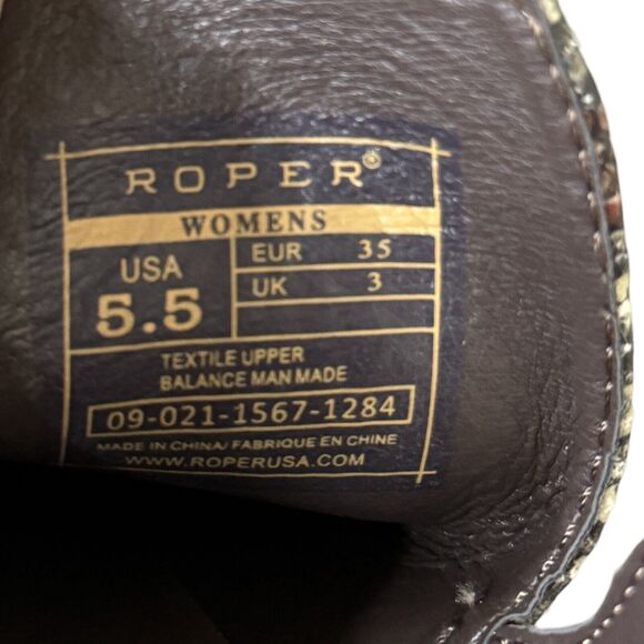 Roper Boots Womens 5.5 Cream Brown Snakeskin Print Ankle‎ Bootie Western Cowgirl - Picture 11 of 11